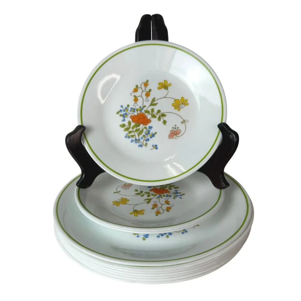 Corelle Corning Wildflower Lot 10 Salad Lunch Dessert Plates Vintage Floral